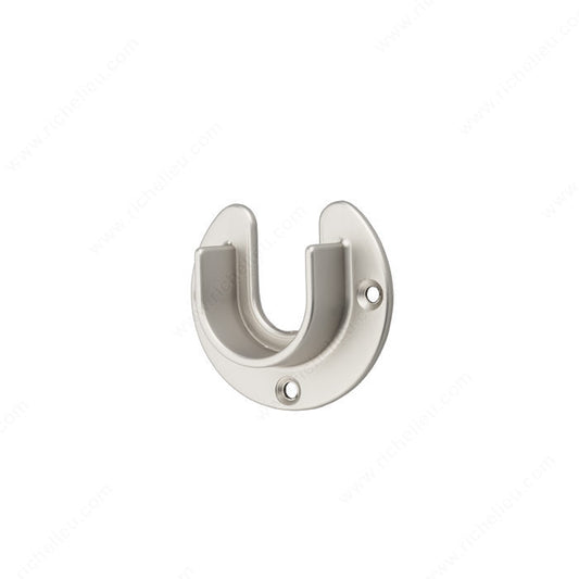 Closet Rod Supports/ Rod Flange/ 1-5/16" (3.33 cm) open / Matte Nickel/ Bag of 6