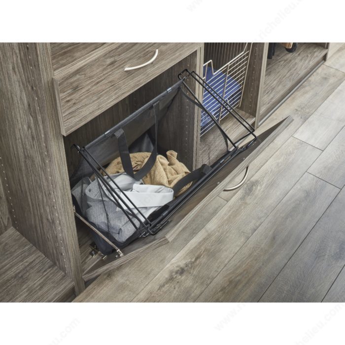 Hamper/ Tilt-Out Wire Hamper 3/ Black/ 21" Wide/ Complete set with Lining