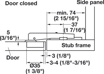 Hinge / Salice/ Dowel/ Inset 110° / Soft close/ Blind Corner