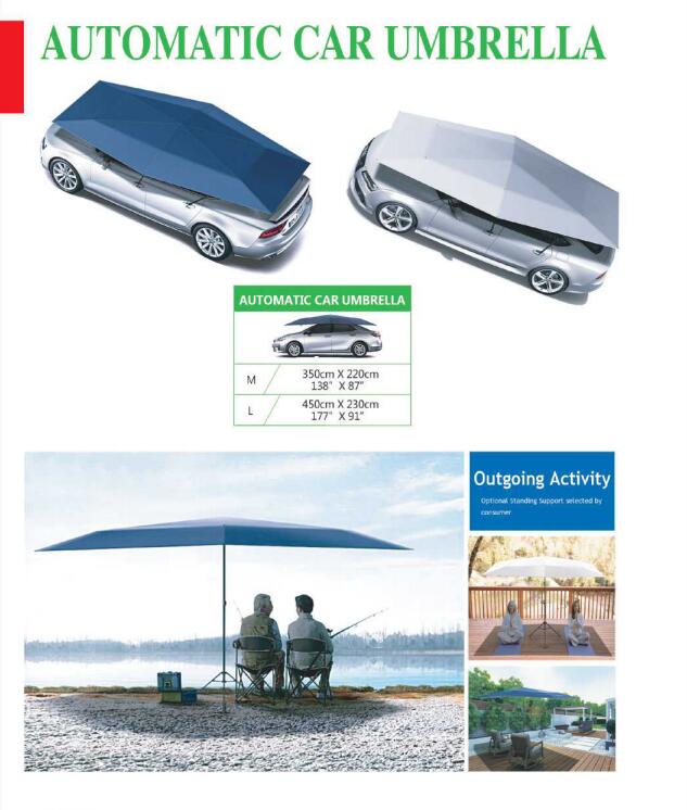Car sunshade umbrella Anti-UV, Water-Resistant, Proof Wind, Snow, Storm,(4.5M Auto )