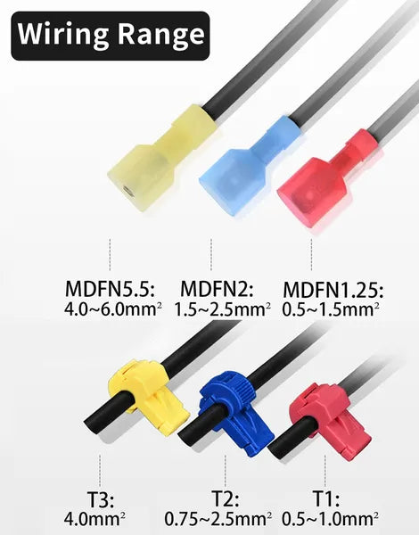 Quick Electrical Cable Connectors /Snap Splice Lock / 10 sets