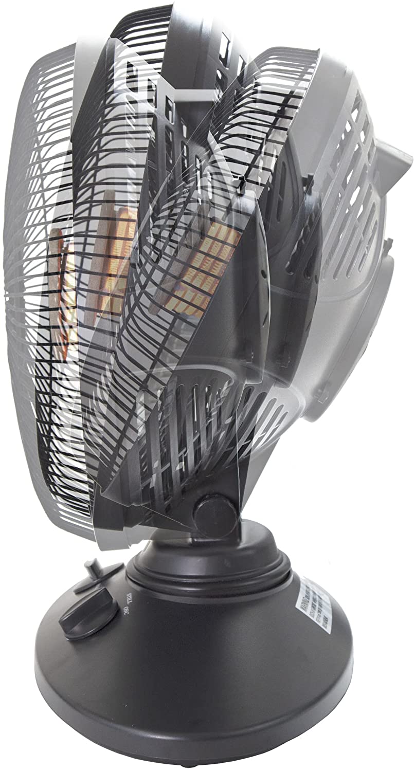 Comfort Zone CZ998 Oscillating, Electric Wire Element Dish Heater PARABOLIC Radiant, Black