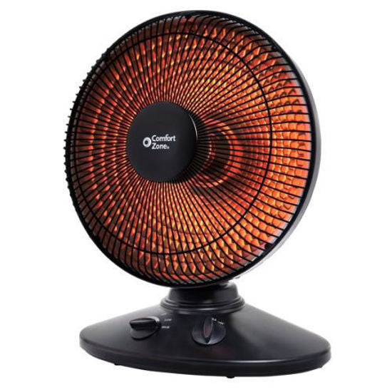 Comfort Zone CZ998 Oscillating, Electric Wire Element Dish Heater PARABOLIC Radiant, Black