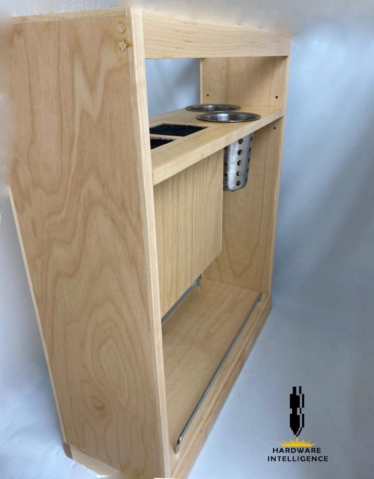 Utensil Pull-Out Cabinet – Knife Block & Bin Storage