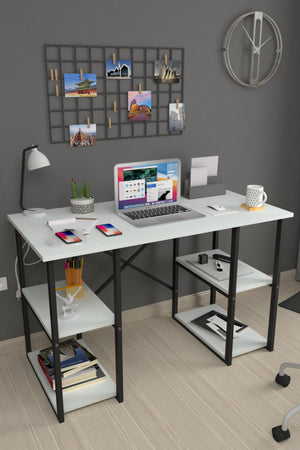 Study desk with 4 shelves 60x120 Cm / Free Shipping