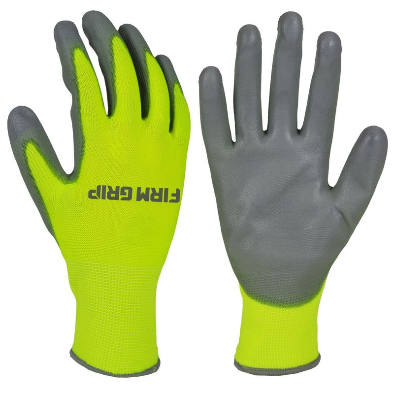 Firm Grip PU Coated High Visibility Work Gloves/ 5 pairs